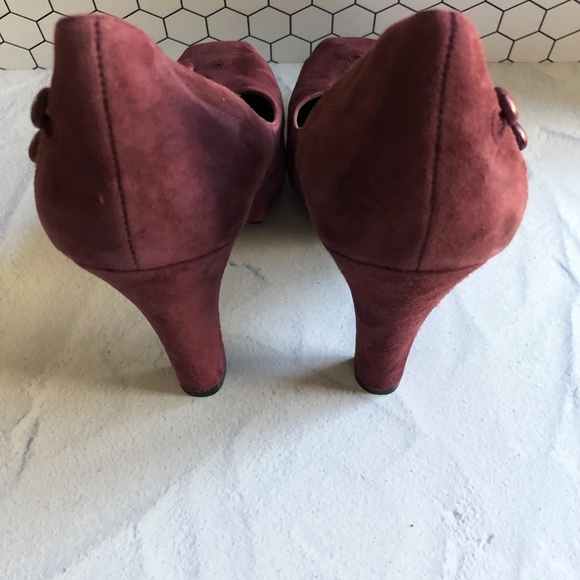 BCBG Burgundy Suede Grido Pin Up Heel 8.5 - Picture 6 of 7
